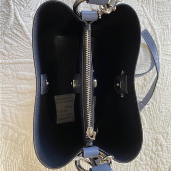 Coach Small bucket town hobo bag periwinkle smooth leather & signature canvas - Picture 4 of 7